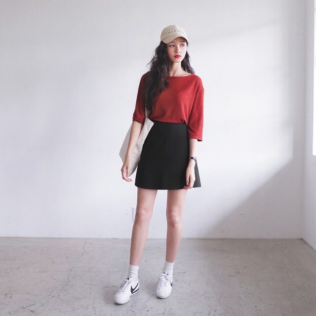 Chân Váy Form Dáng Chữ A Basic Hàn Quốc ( có quần trong ) | BigBuy360 - bigbuy360.vn