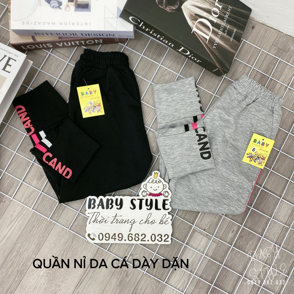 Quần thể thao Nỉ da cá 2 line &quot;CAND&quot; 14-45kg cho bé gái 4-15 tuổi. Form chuẩn, Chất dày dặn. G36