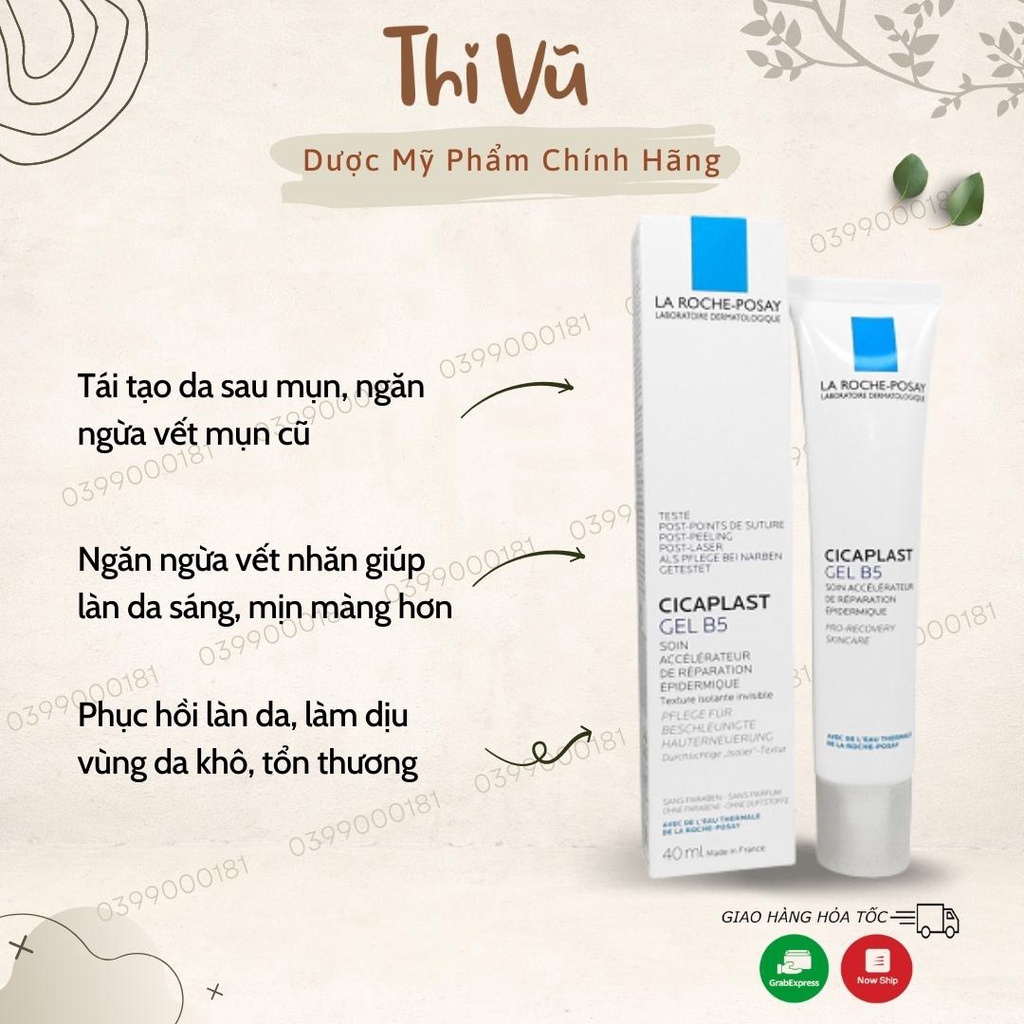 Kem dưỡng phục hồi da, làm mờ thâm Cicaplast Gel B5 La roche Posay - Thi Vũ