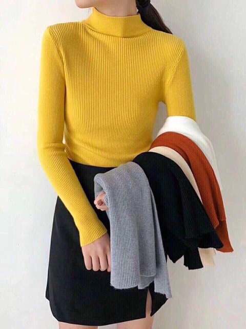 Áo len cổ 3 phân nhiều màu_