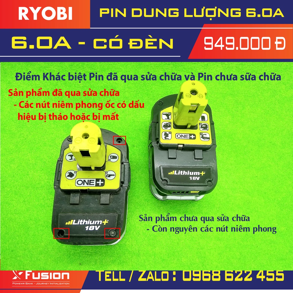 Pin ryobi 6.0