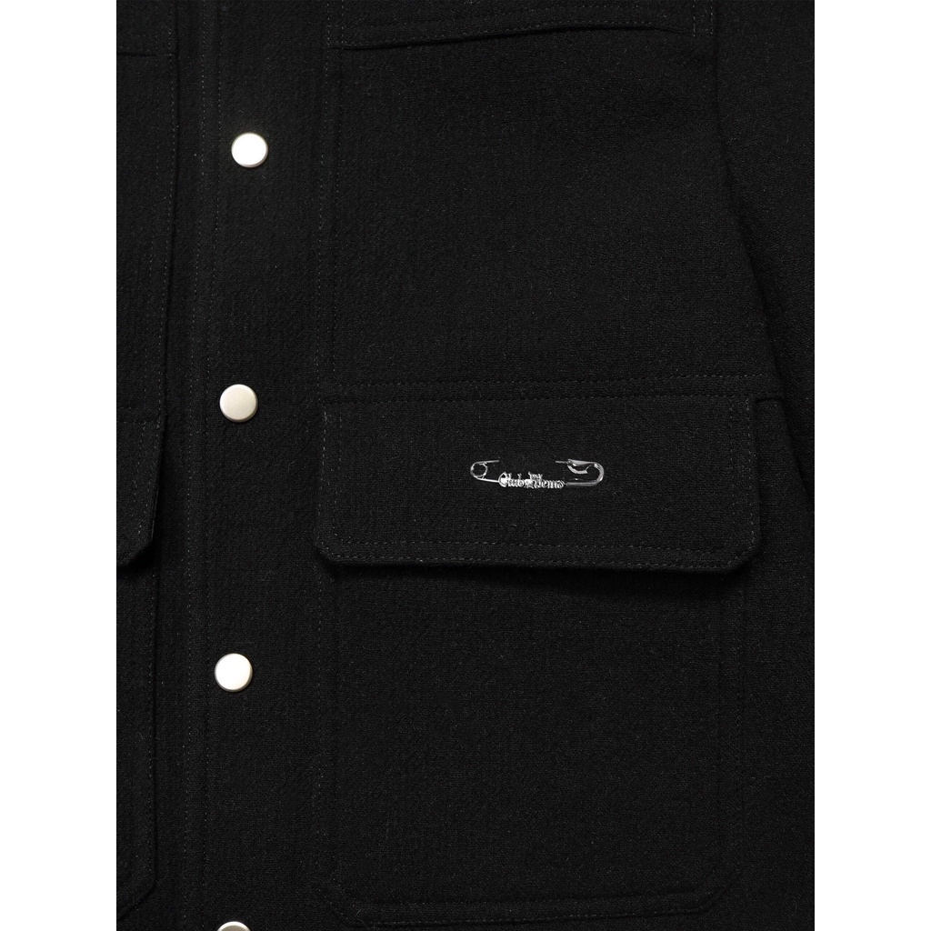Áo Khoác Black Pocket Cotton Jacket
