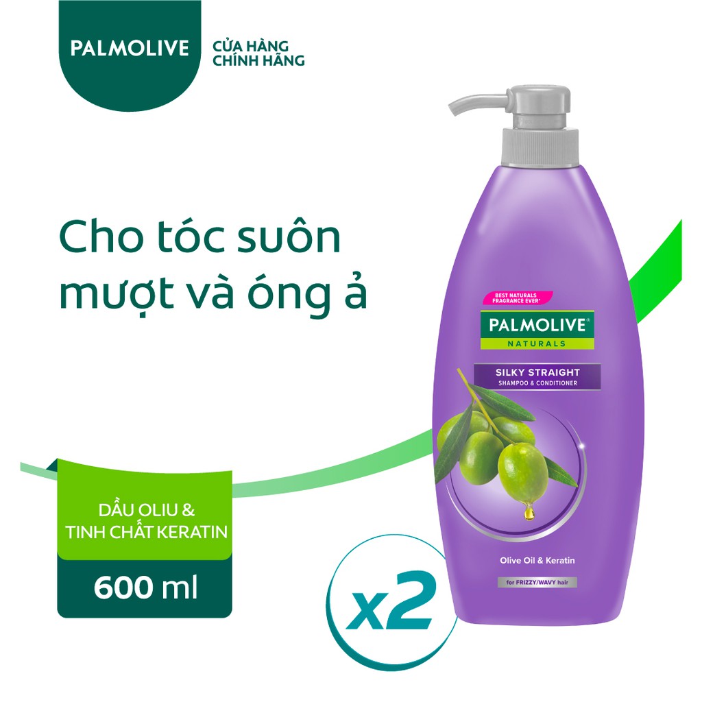 [Mã COSCOL3 giảm 8% đơn 250K] Bộ 2 Dầu gội xả 2in1 Palmolive thiên nhiên 600ml