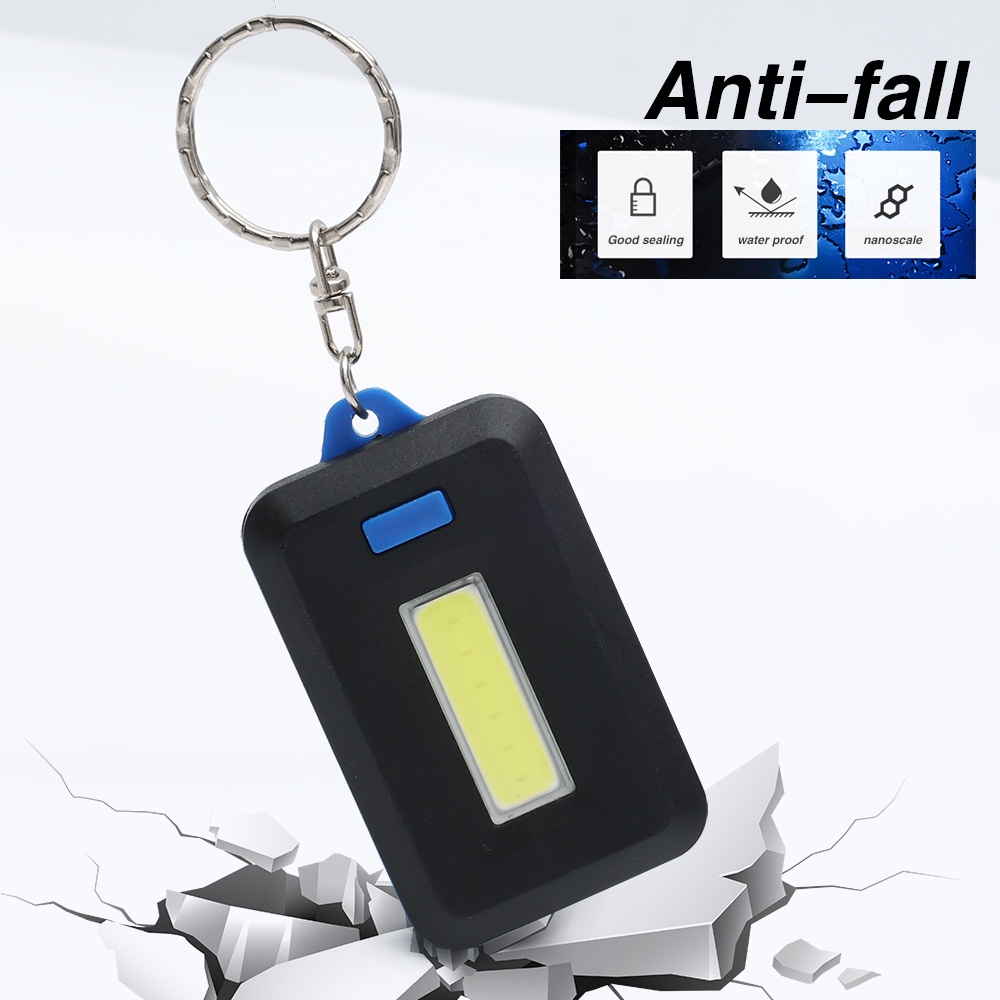 Đèn Pin LED COB Mini Ánh Sáng Trắng Có Móc Khóa 3 Chế Độ Sáng Màu Sắc Ngẫu Nhiên Tiện Dụng Cho Hoạt Động Ngoài Trời