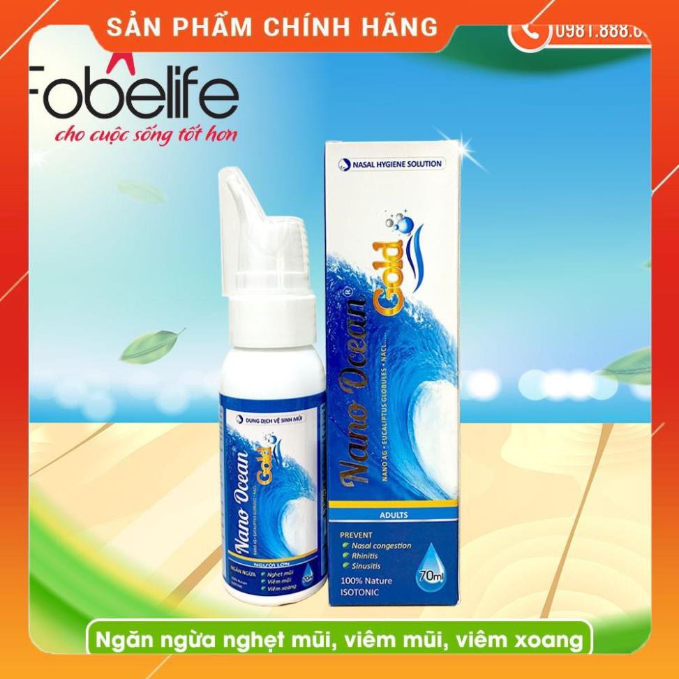 Nước muối biển sâu làm sạch, thông mũi ( người lớn ) Nano Ocean Gold- Chai/ 70ml