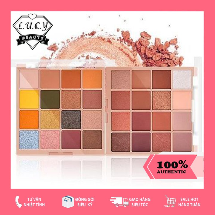 Bảng Phấn Mắt Beauty Glazed 16 Màu Lấp Lánh Chống Thấm Nước Tutu