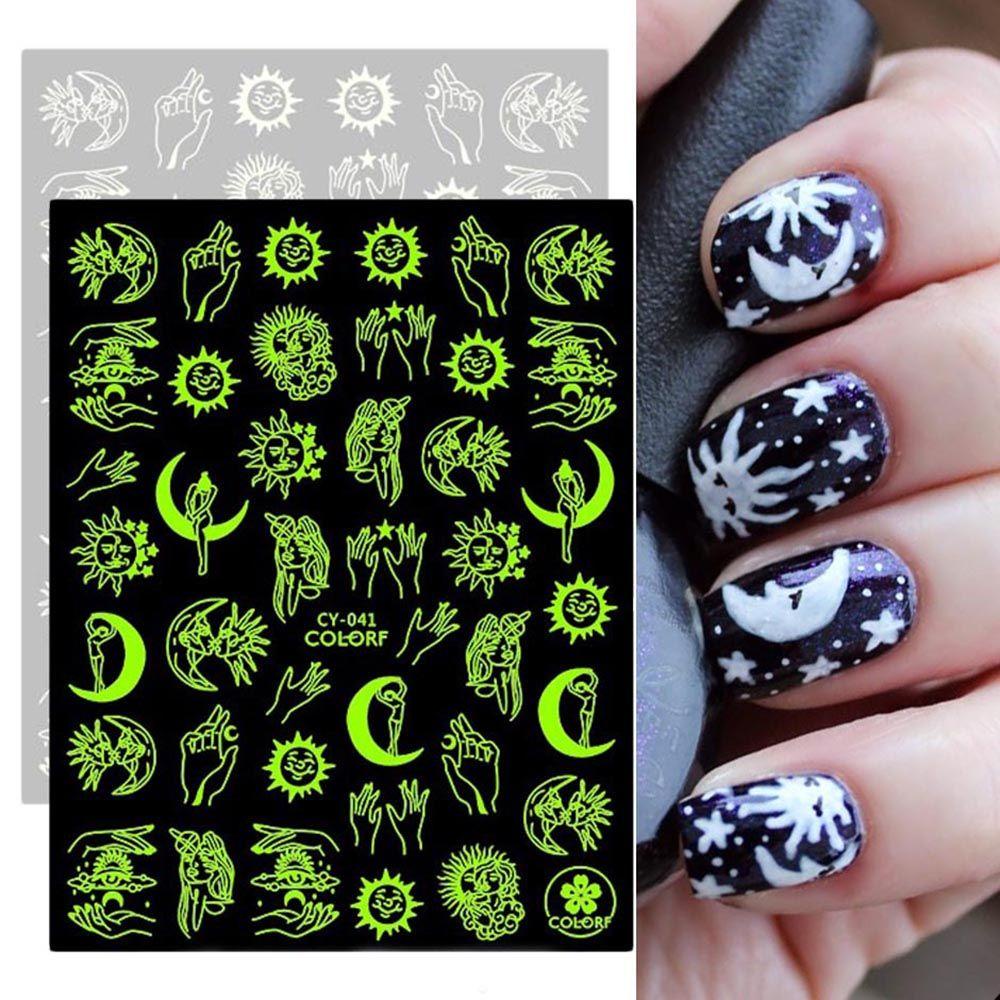 XIANTIN Miếng Dán Móng Tay 3D Dạ Quang