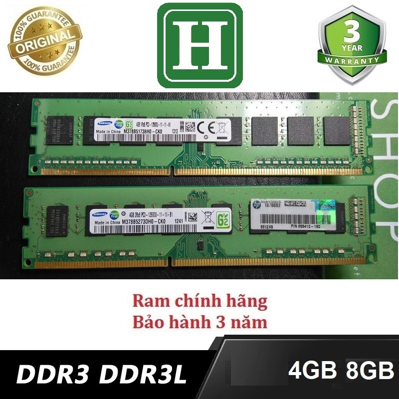 Ram PC 8gb DDR3 (PC3) hoặc DDR3L bus 1600, và các loại khác, ram zin máy đồng bộ siêu bên và ổn định, bảo hành 3 năm