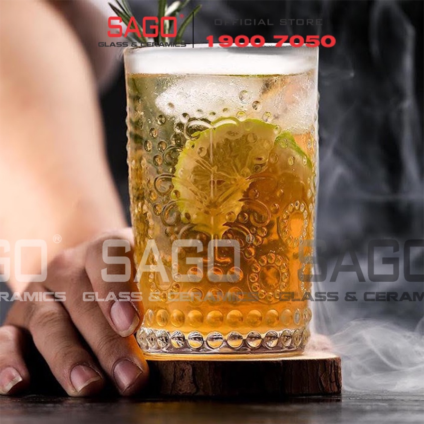 Ly Thuỷ Tinh Deli Vintage High Ball Glass 350ml | Tùy Chọn Họa Tiết