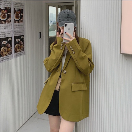 Áo Blazer Phong Cách Ulzzang Trẻ Trung, Năng Động, Chất Liệu Tuyết Hàn Cùng Màu Xanh Hot Trend, V06- Kilafashion.vn