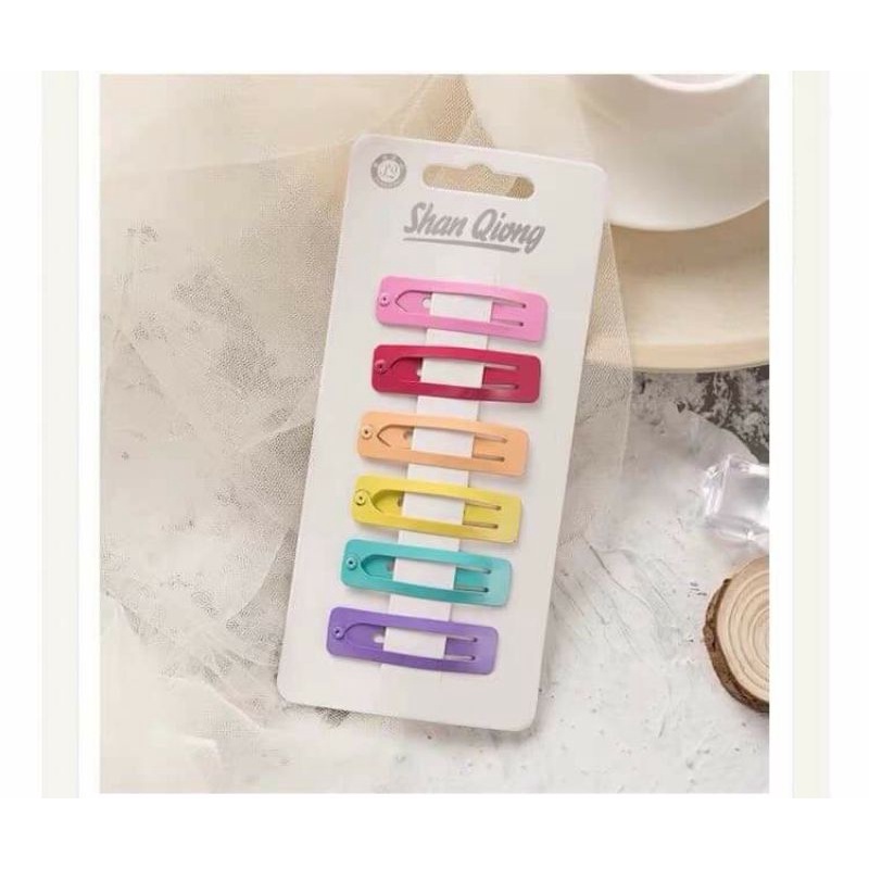 Set 6 Kẹp Tóc Họa Tiết Xinh Xắn Dễ Thương Cho Bé Gái