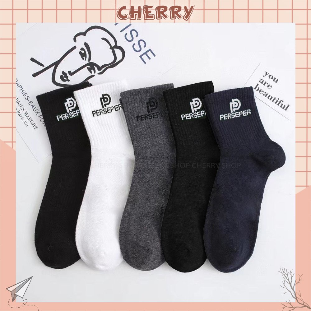 Tất nam công sở cổ cao chất liệu cotton co giãn bốn chiều, phong cách Hàn Quốc hiện đại- Cherry Shop
