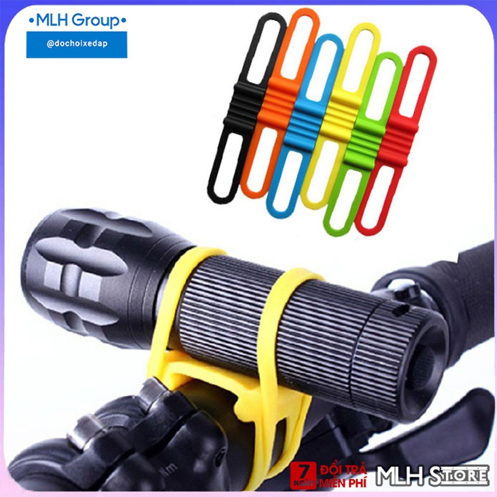 Bộ 6 Dây Silicon Gắn Đèn Pin Cho Xe Đạp Cao Su Co Giãn Cố Định Đèn Pin Tiện Dụng  MLH