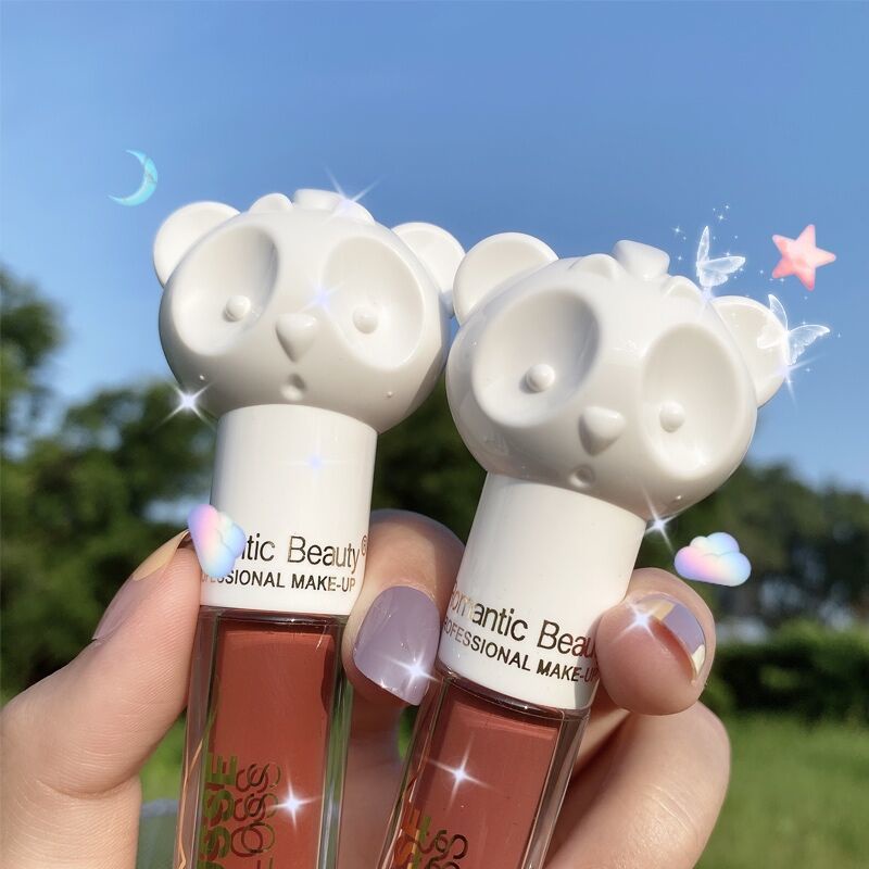 Son Môi Romantic BEAUTY Chống Thấm Nước Thiết Kế Vỏ Hình Gấu Dễ Thương