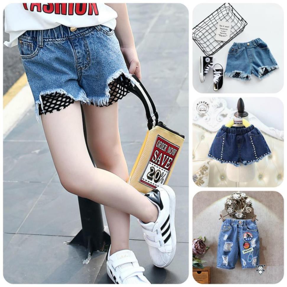 [XẢ KHO] QJ35⚡Size100-140 (12-30kg)⚡Quần Short Jean bé gái⚡Thời trang trẻ Em hàng quảng châu freeship