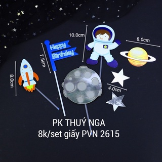 Set Cắm Phi Hành Gia Trang Trí Bánh