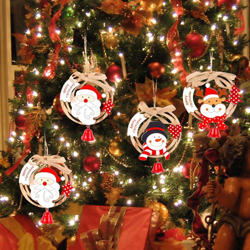 ZAIJIE24 Phụ Kiện Treo Trang Trí Giáng Sinh Bằng Gỗ Hình Người Tuyết DIY