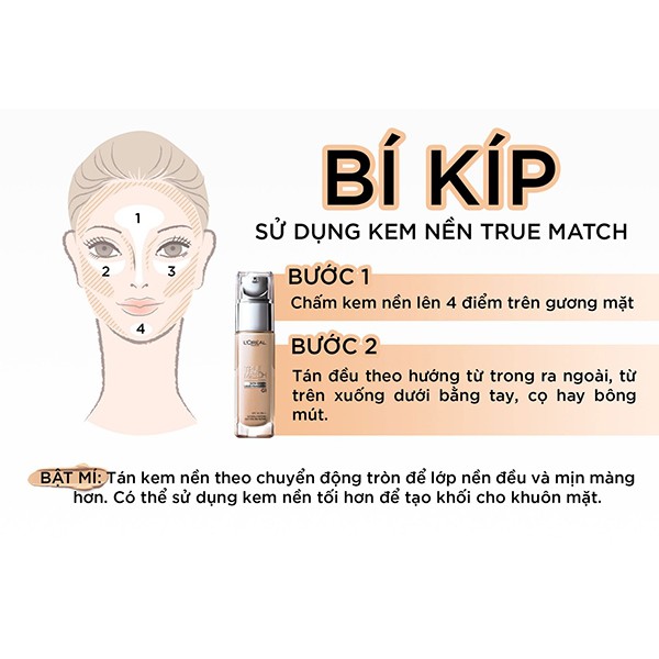 Kem nền mịn da Loreal True Match Tone G2 SPF16/PA++ 30ml - Da sáng