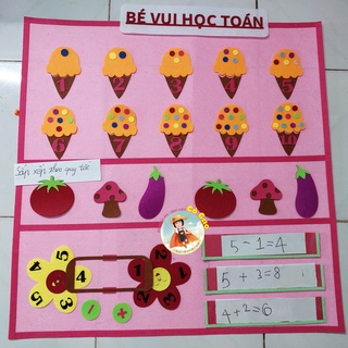 Góc toán mầm non các khối vải nỉ