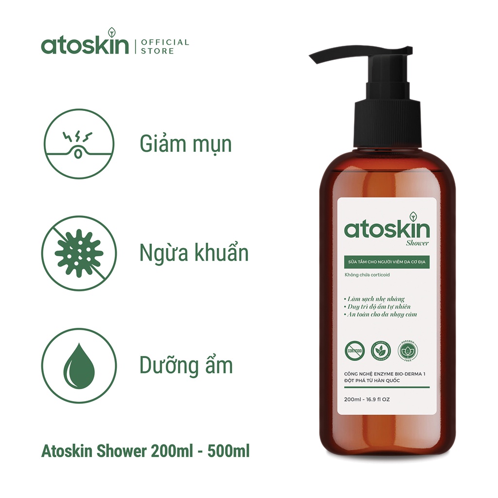 Sữa tắm Atoskin hỗ trợ cho người viêm da cơ địa không Coticoid