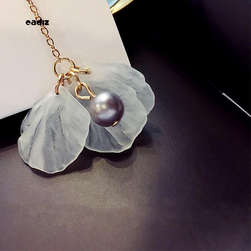 Khuyên tai dáng dài mặt hình bông hoa phong cách thời trang tinh tế