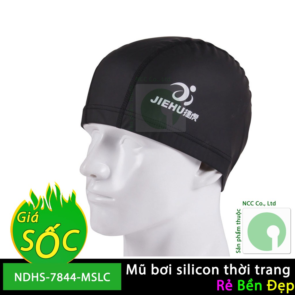 Mũ bơi silicon thời trang - tránh nước hồ bơi ướt đầu - NDHS-7844-MSLC (Ngẫu nhiên màu)