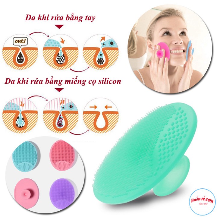 Miếng cọ rửa mặt silicon – massage mặt tẩy sạch tế bào chết, làm sạch lỗ chân lông, ngăn ngừa mụn đầu đen 00905