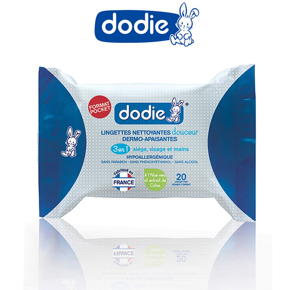 [MKB Gift] Khăn Ướt Bỏ Túi, nhỏ gọn dễ mang bên mình - 3 trong 1 Dodie (hộp 20 tờ)