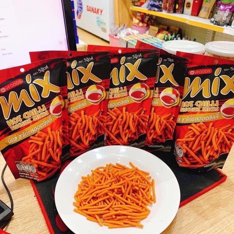 Bim bim Mix cay cay Thái lan 60g Bim Bim Tăm Cay