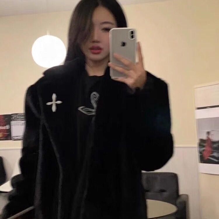 [Giao Ngay] Áo Khoác Giả Lông Chồn Dáng Rộng Dài Vừa Phải Phong Cách Thời Trang Mùa Đông