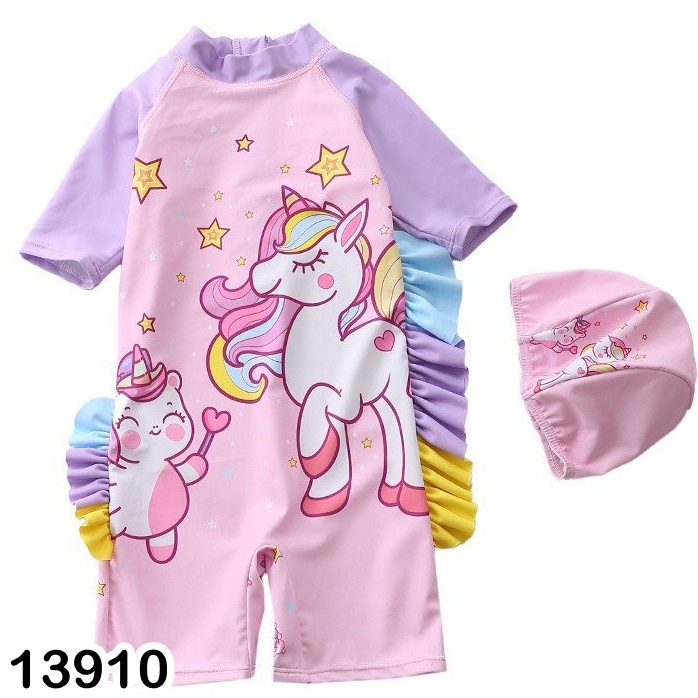 BỘ BƠI LIỀN CHO BÉ GÁI HỌA TIẾT CHẤM BI, PONY, NÀNG TIÊN CÁ SIỀU ĐÁNG YÊU 8-18KG 1-4T - BIGBABYSHOP