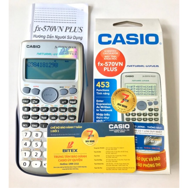 (Freeship) HÀNG CHÍNH HÃNG 100% Máy tính Casio fx 570vn Plus ( có phiếu bảo hành đầy đủ)