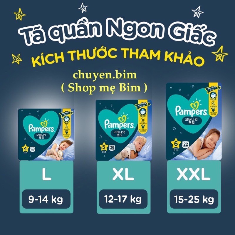 Bỉm pamper quần giữ dáng mẫu mới M60/L54/XL48/xxl44