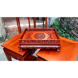 Khay Trà Gỗ Hương Chạm Hoa Văn Tinh Xảo" Giao Hàng Hoả Tốc Hà Nội 1-2 h"