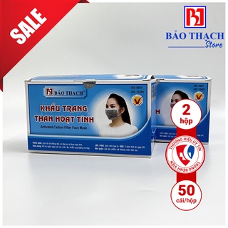 Combo 2 hộp khẩu trang Bảo Thạch than hoạt tính (hộp 50 cái)
