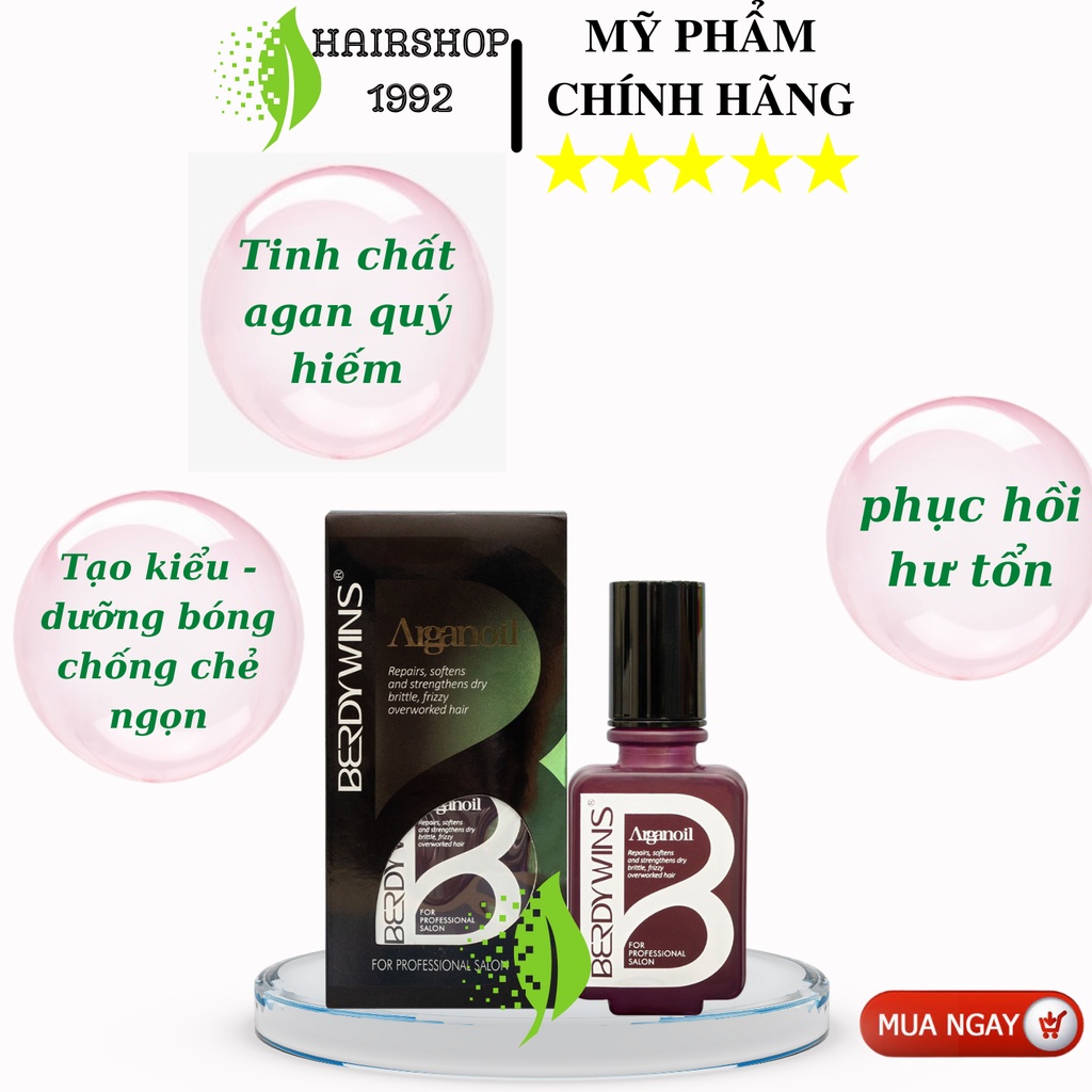 Tinh dầu dưỡng tóc Berdywins|hair serum phục hồi tóc hư tổn 50ml chiết xuất từ agan