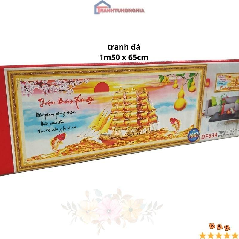 Tranh đính đá, tranh thêu chữ thập thuận buồm xuôi gió