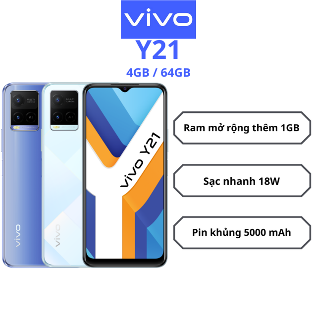 [Mã ELMALL1TR giảm 5% đơn 3TR] Điện thoại Vivo Y21 4GB + 64GB - Hàng chính hãng | BigBuy360 - bigbuy360.vn