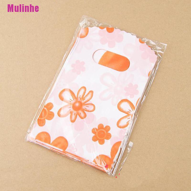 Set 100 túi nhựa đựng quà tặng/ mua sắm họa tiết đẹp mắt