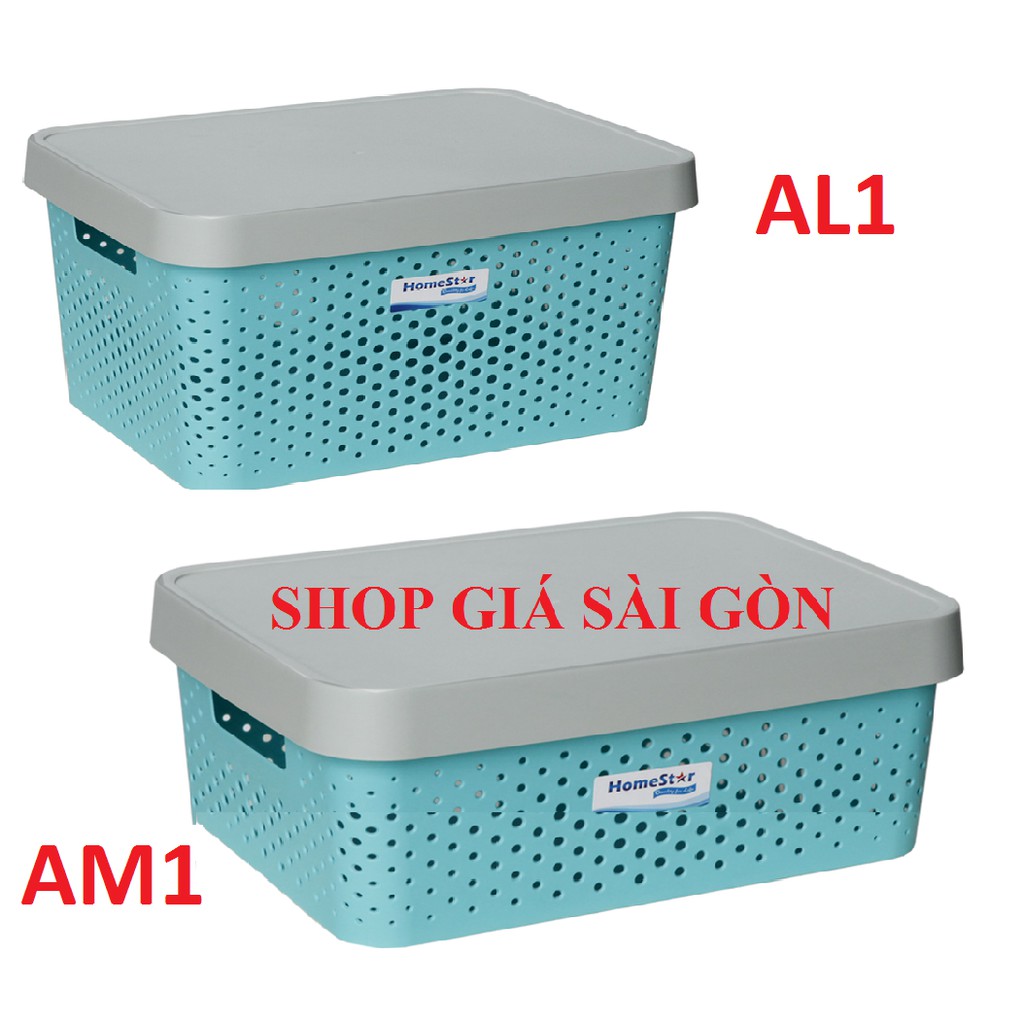 Bộ 2 hộp nhựa đựng quần áo, đồ đạc tiện dụng HomeStar AL1 và AM1