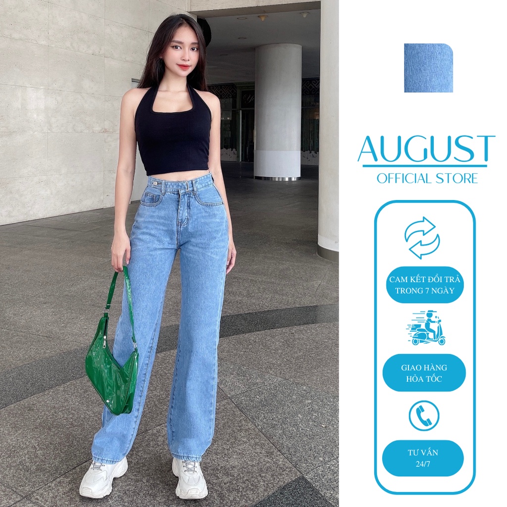 Quần Jeans Ống Rộng Cạp Gài Cá Tính Mã AJ144N | Giá Sinh Viên | Ảnh Thật Thực Hiện Bởi August