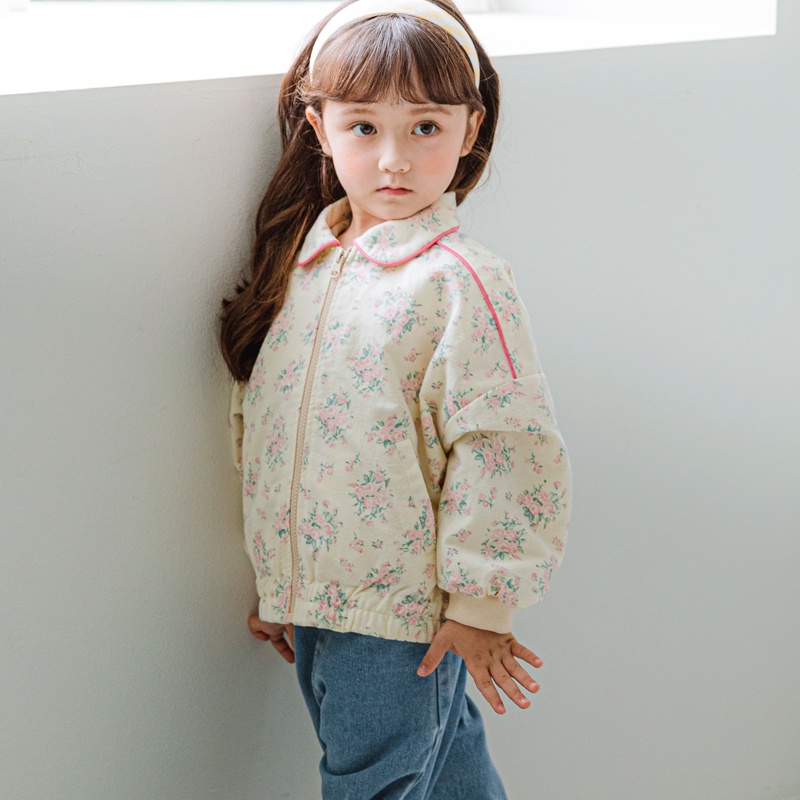 Áo khoác thô lót gió Bebezoo hoa nhí cho bé gái BEB3JP102