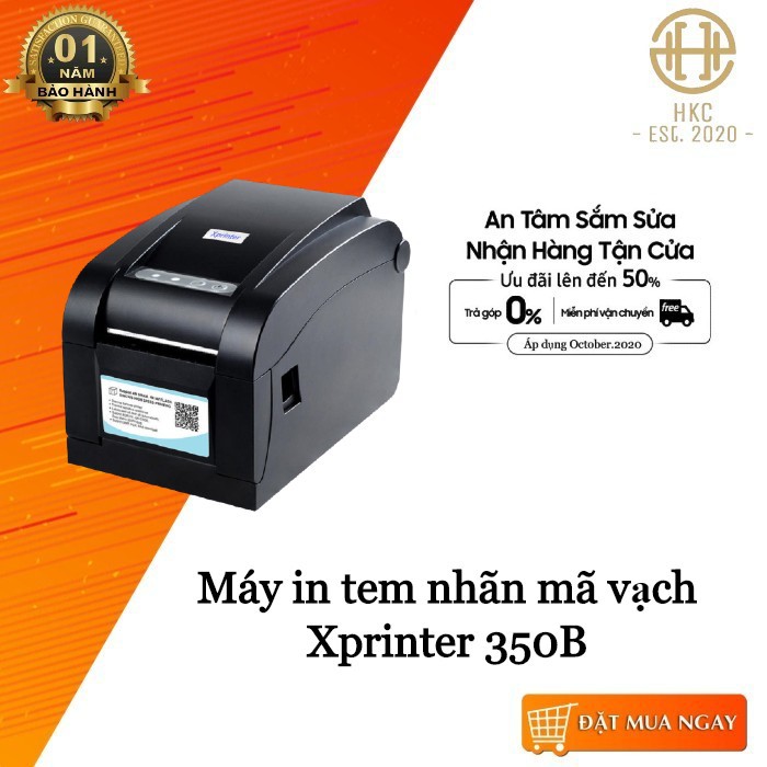 Máy in Xprinter XP 350B in đơn hàng GHTK, in tem nhãn và phiếu giao hàng các sàn TMĐT