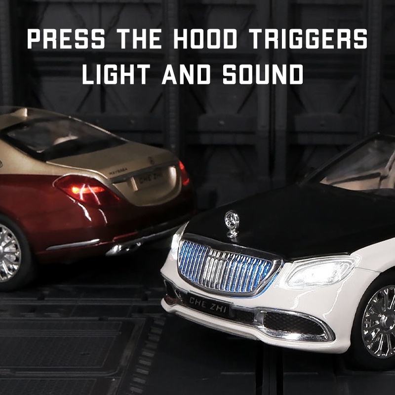 Mô Hình Xe Hơi Maybach S600 Bằng Hợp Kim Tỉ Lệ 1: 24 Có Đèn Và Nhạc Độc Đáo Sống Động