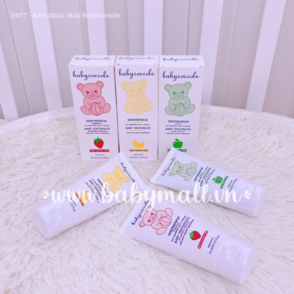 Kem đánh răng cho bé Babycoccole 12M+ trẻ em nuốt được 75ml