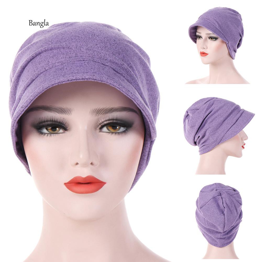Bg✔Mũ Beanie Màu Trơn Thời Trang Cho Nữ