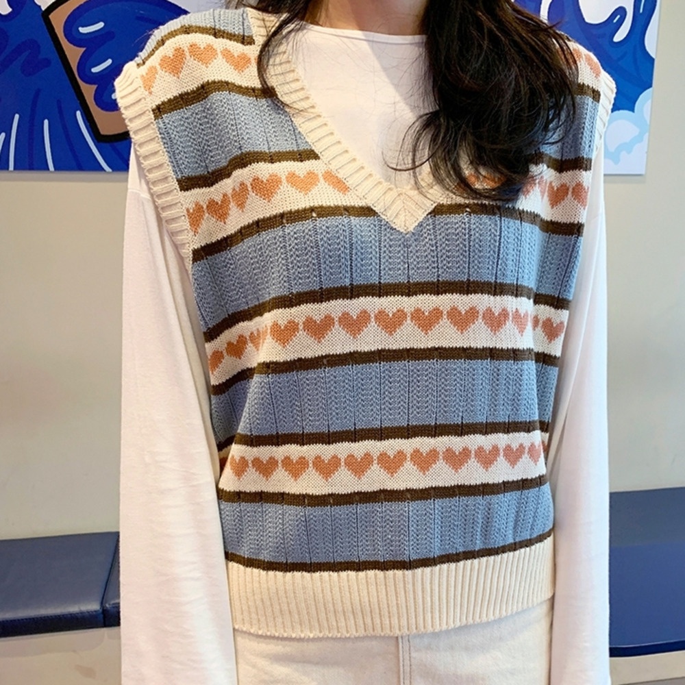 Áo len cổ chữ V đơn giản thời trang Hàn Quốc cho nữ | BigBuy360 - bigbuy360.vn