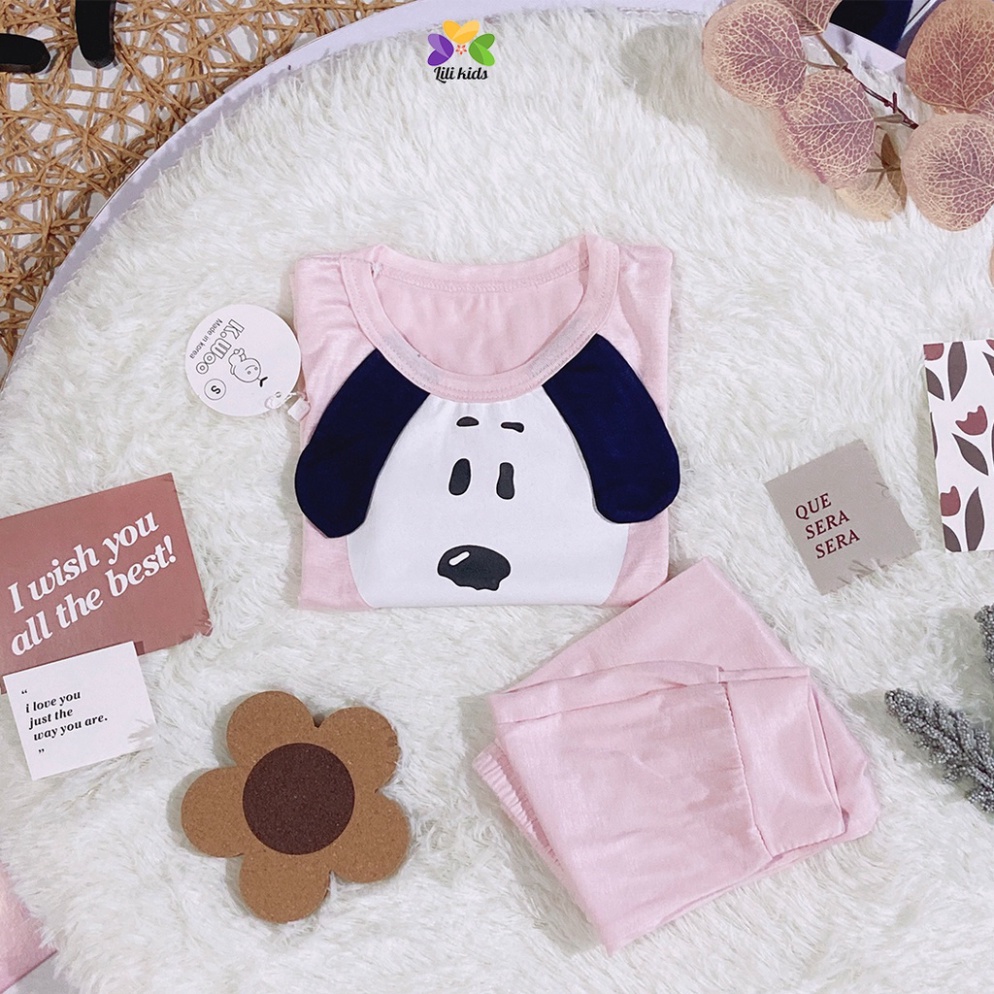 bộ dài tay cho bé gái bé trai chất thun lạnh co dãn họa tiết đáng yêu cho bé từ 8-18kg LYBABY BDT05