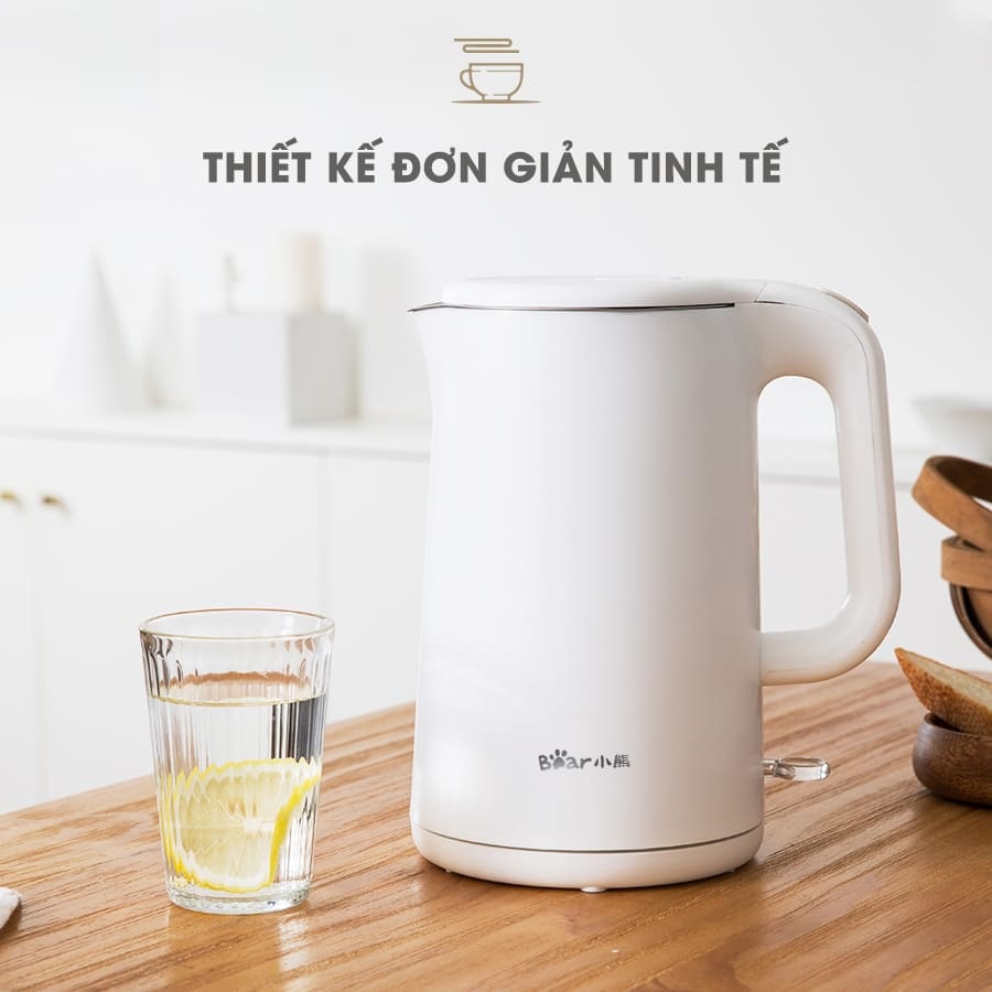 [Mã ELHADEV giảm 4% đơn 300K] Ấm đun siêu tốc Bear 1.5L ZDH-B15T1 - Hàng Nội Địa