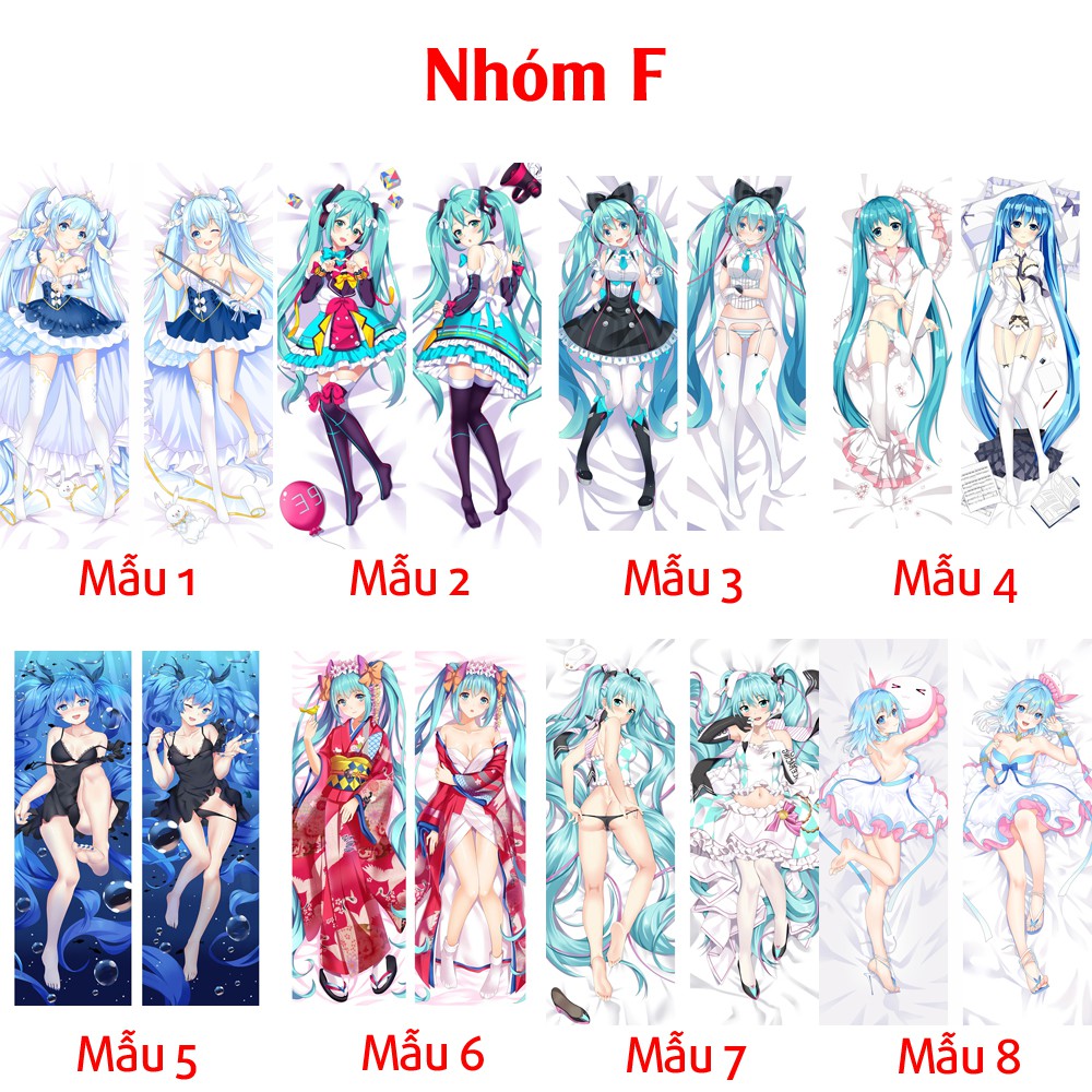 {48 mẫu Dakimakura} Vỏ Gối ôm Anime Re Zero Ram Rem + Vocaloid Miku siêu to dài 1,5m x 50cm hàng có sẵn đặt theo yêu cầu